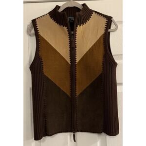 Designer Studio Originals Vest Womens MED Genuine Leather Rodeo Western Cowgirl